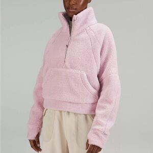 LULULEMON Scuba Oversized Fleece Funnel-Neck Half-Zip Jacket in Pink M/L